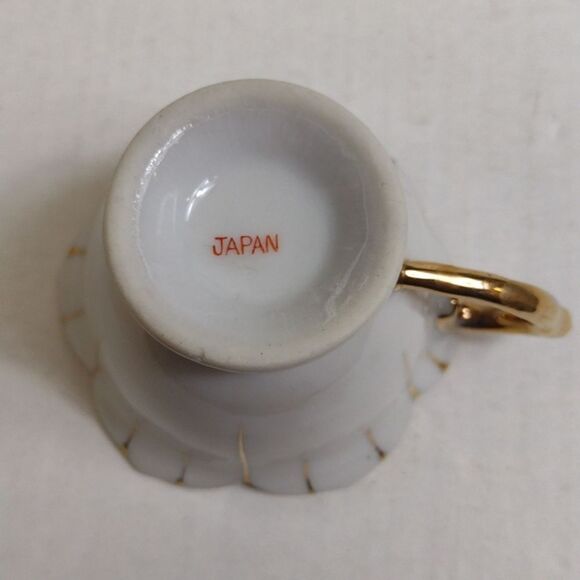Vintage Bone China‎ Demitasse Cup & Saucer White & Gold Japan - Picture 5 of 8